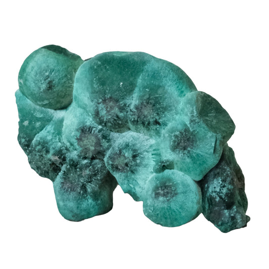 Raw malachite gemstone in vibrant green color, 98g, with potential healing properties for detoxification and liver support.