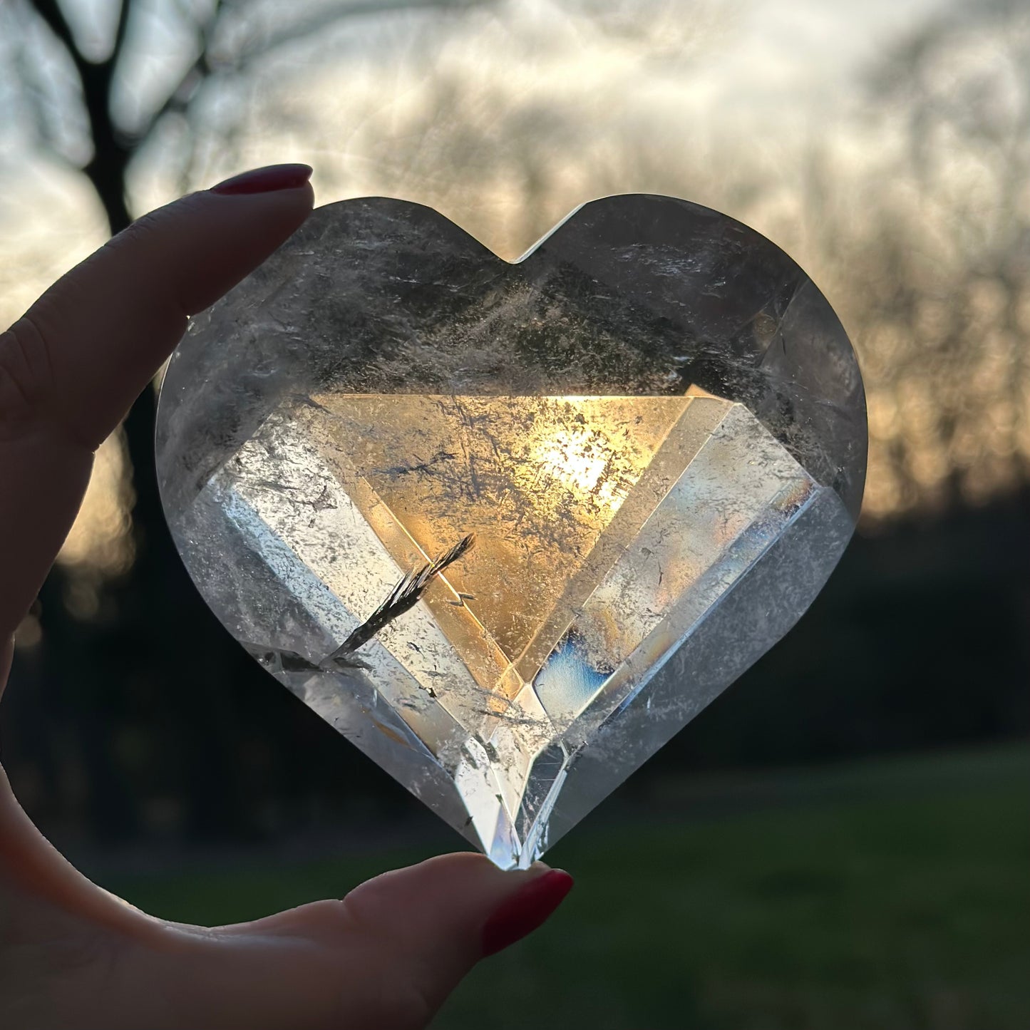 Clear Quartz Faceted Heart 253g