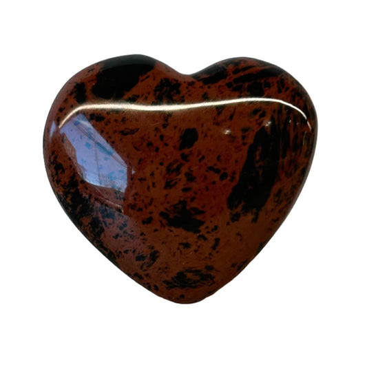 Mahogany obsidian heart crystal, promoting physical and emotional healing, approx 40MM, perfect for balance and inner peace.