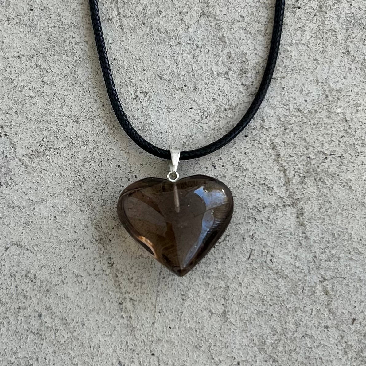 Smoky Quartz Heart Pendant Necklace