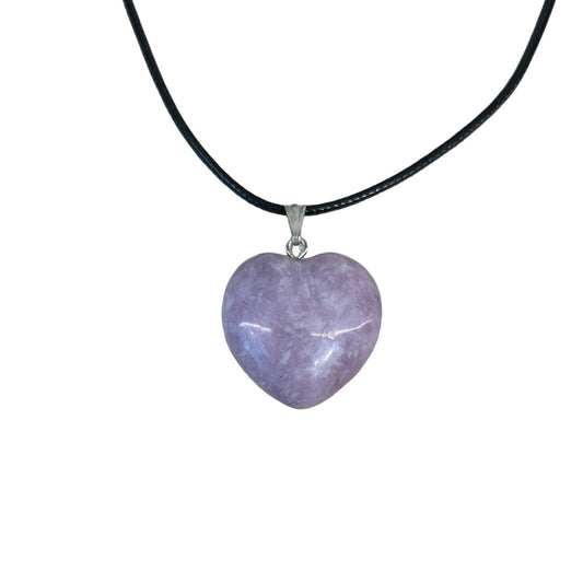 Lepidolite Heart Pendant small Necklace