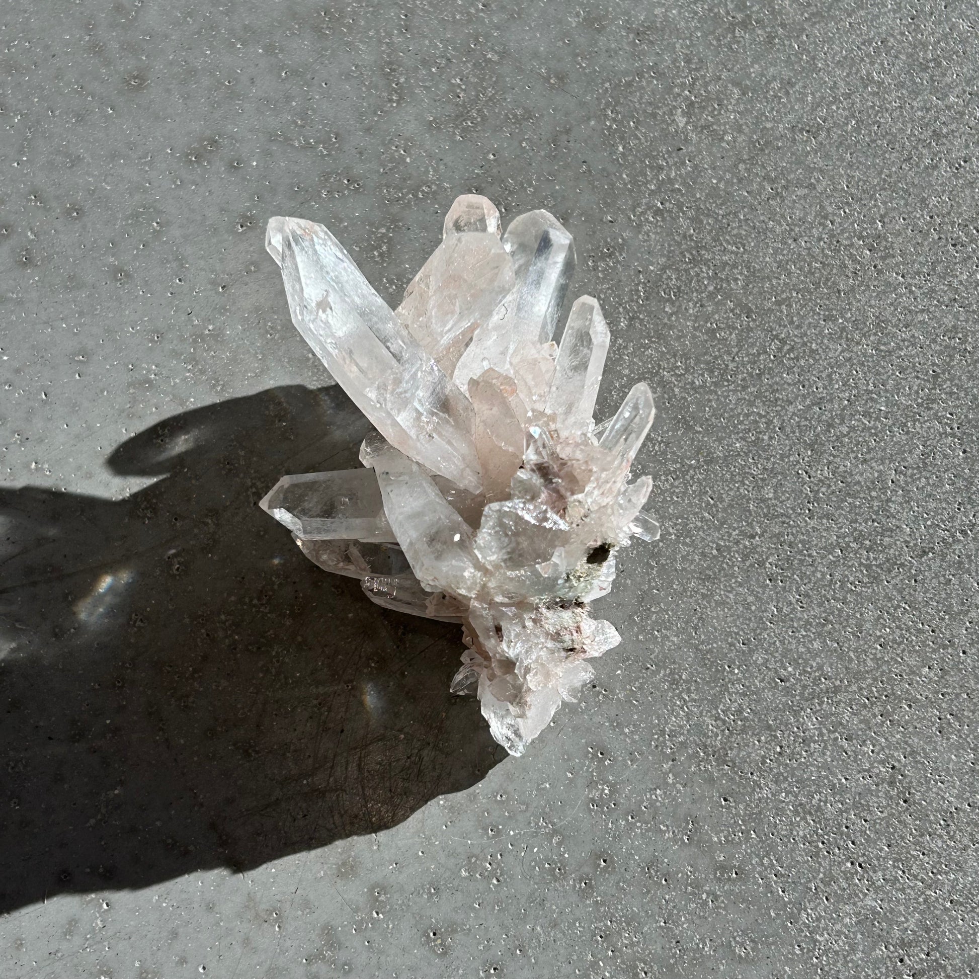 Pink Lemurian Quartz Cluster 70g