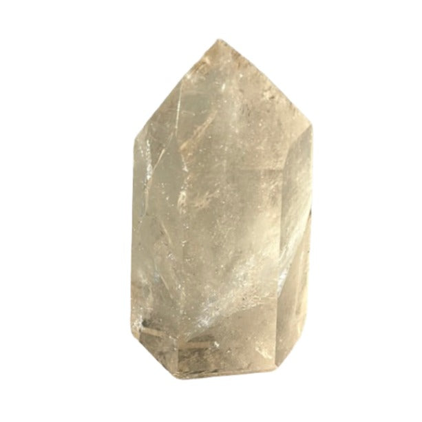 Citrine Tower crystal, 3.98 oz, known for enhancing intuition and attracting wealth and prosperity.