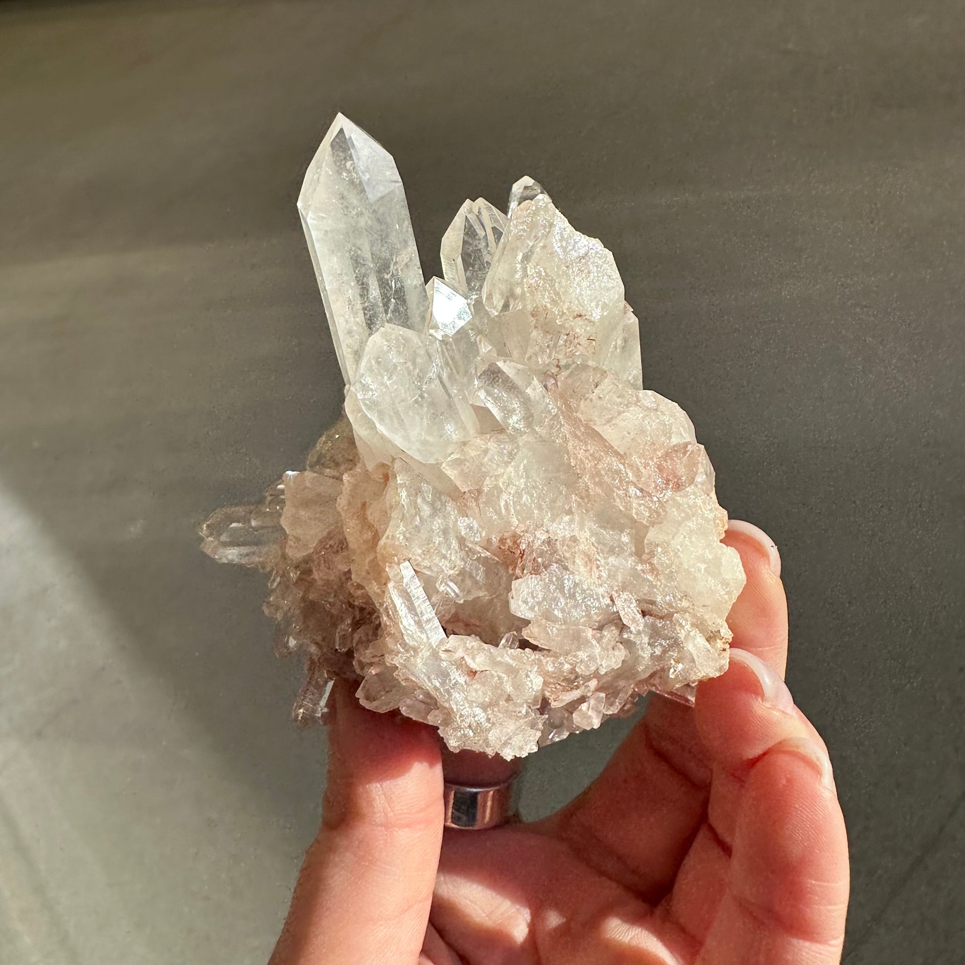Pink Lemurian Quartz Cluster 189g