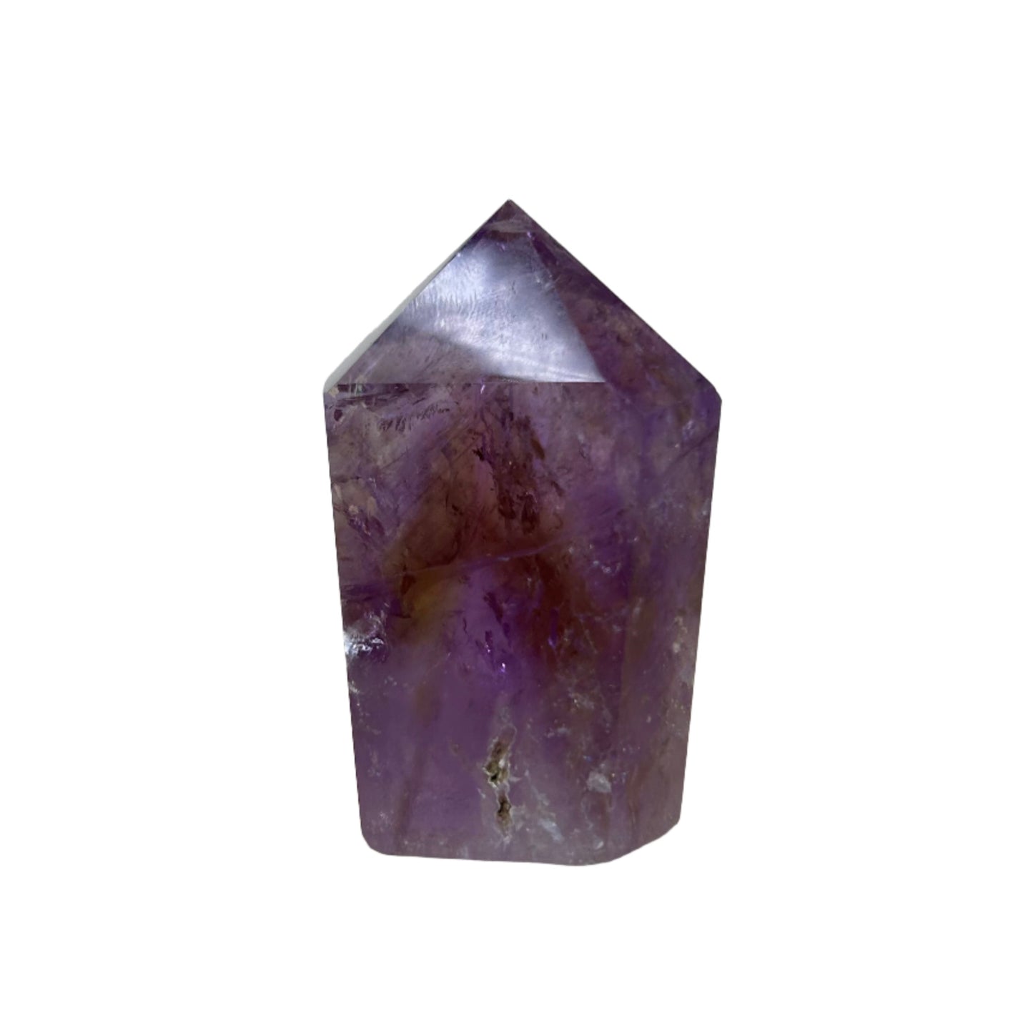 Ametrine Tower crystal, 109g, featuring stunning purple and gold colors, ideal for energy clearing and spiritual balance.