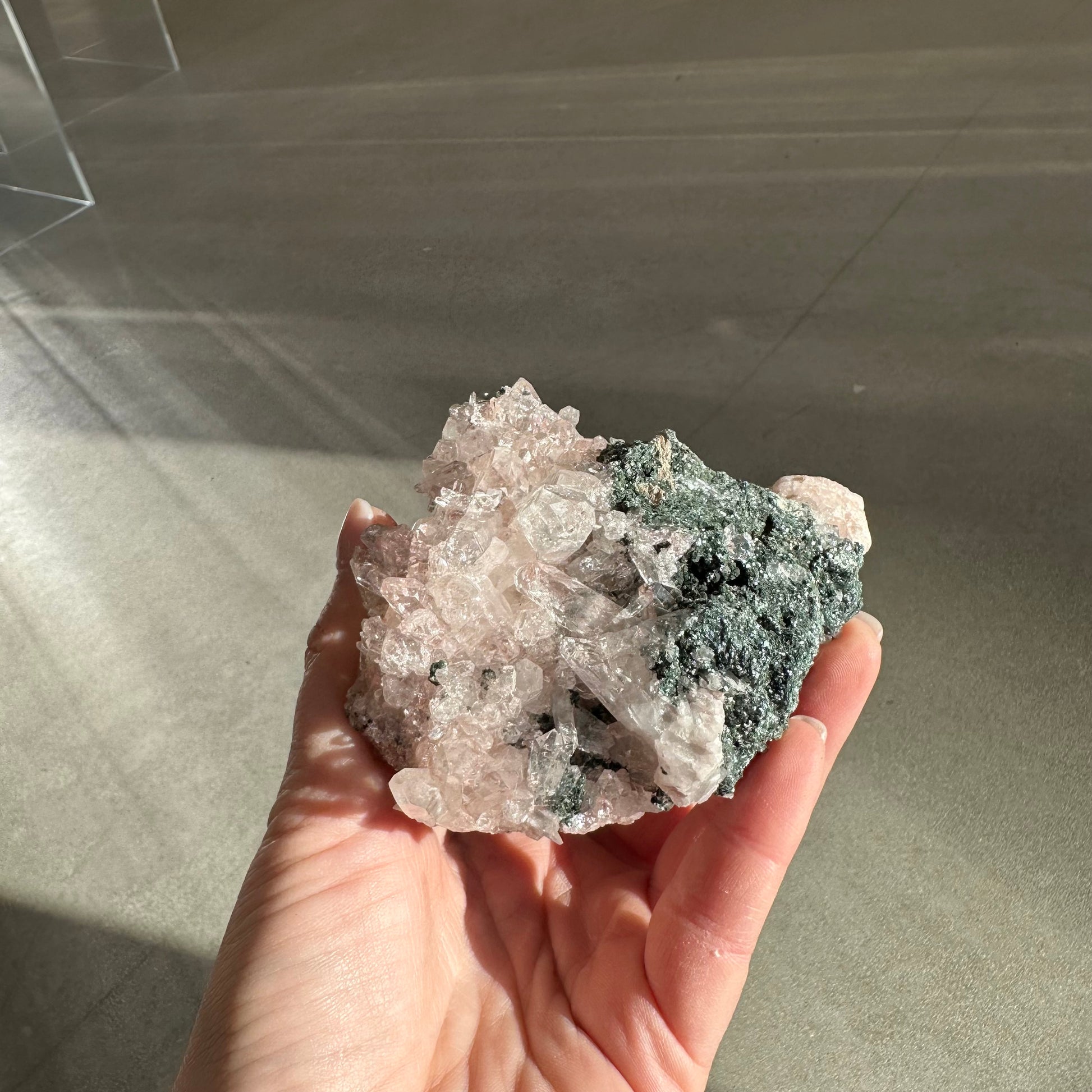 Pink Lemurian Quartz Cluster 323g