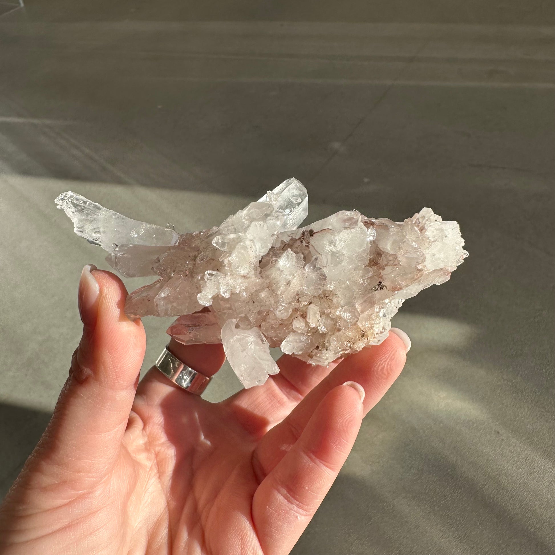 Pink Lemurian Quartz Cluster 156g