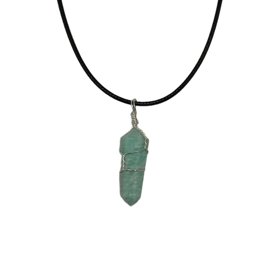 Amazonite Double Terminated Pendant Necklace