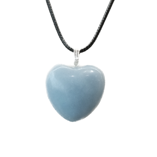 Angelite Heart Pendant Necklace