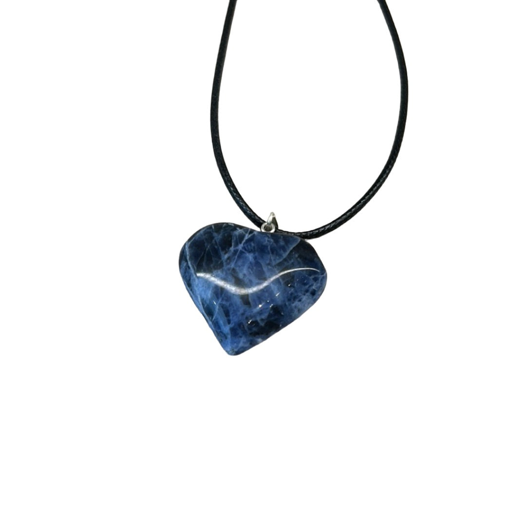 Sodalite Heart Pendant Necklace