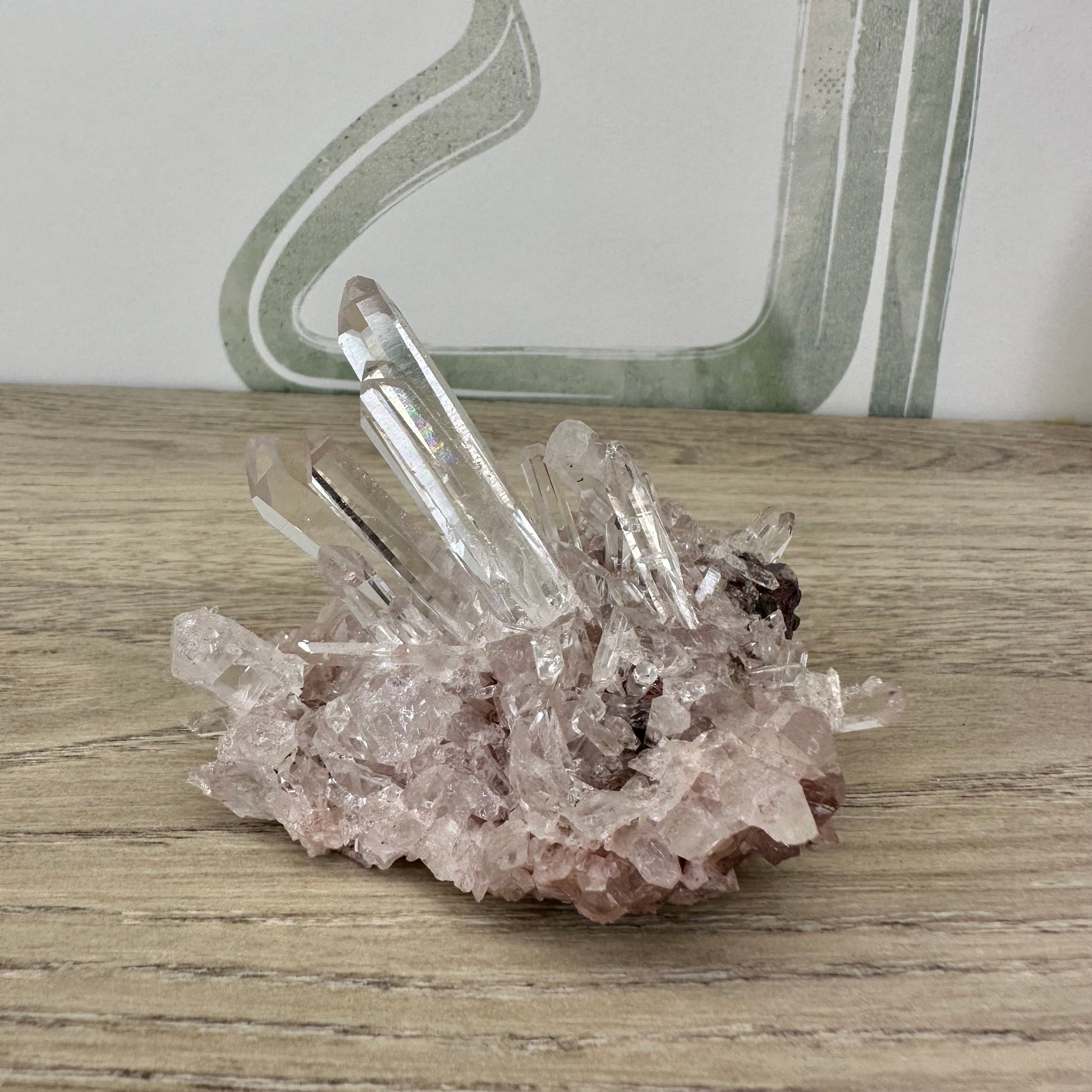 Pink Lemurian Quartz Cluster 140g