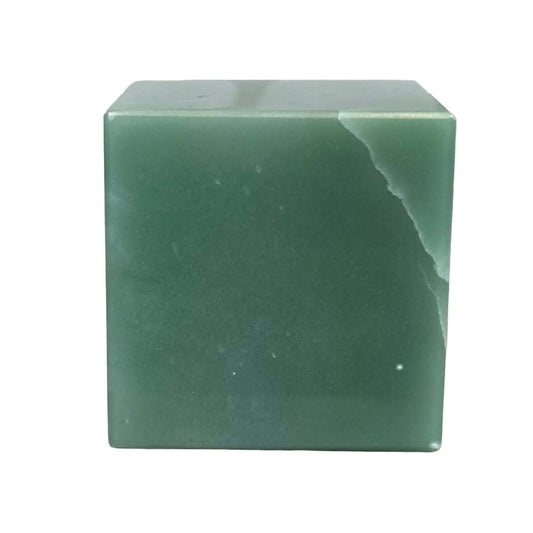 Green Aventurine cube, 436g, promoting healing, balance, and compassion. Ideal for physical and emotional wellness.