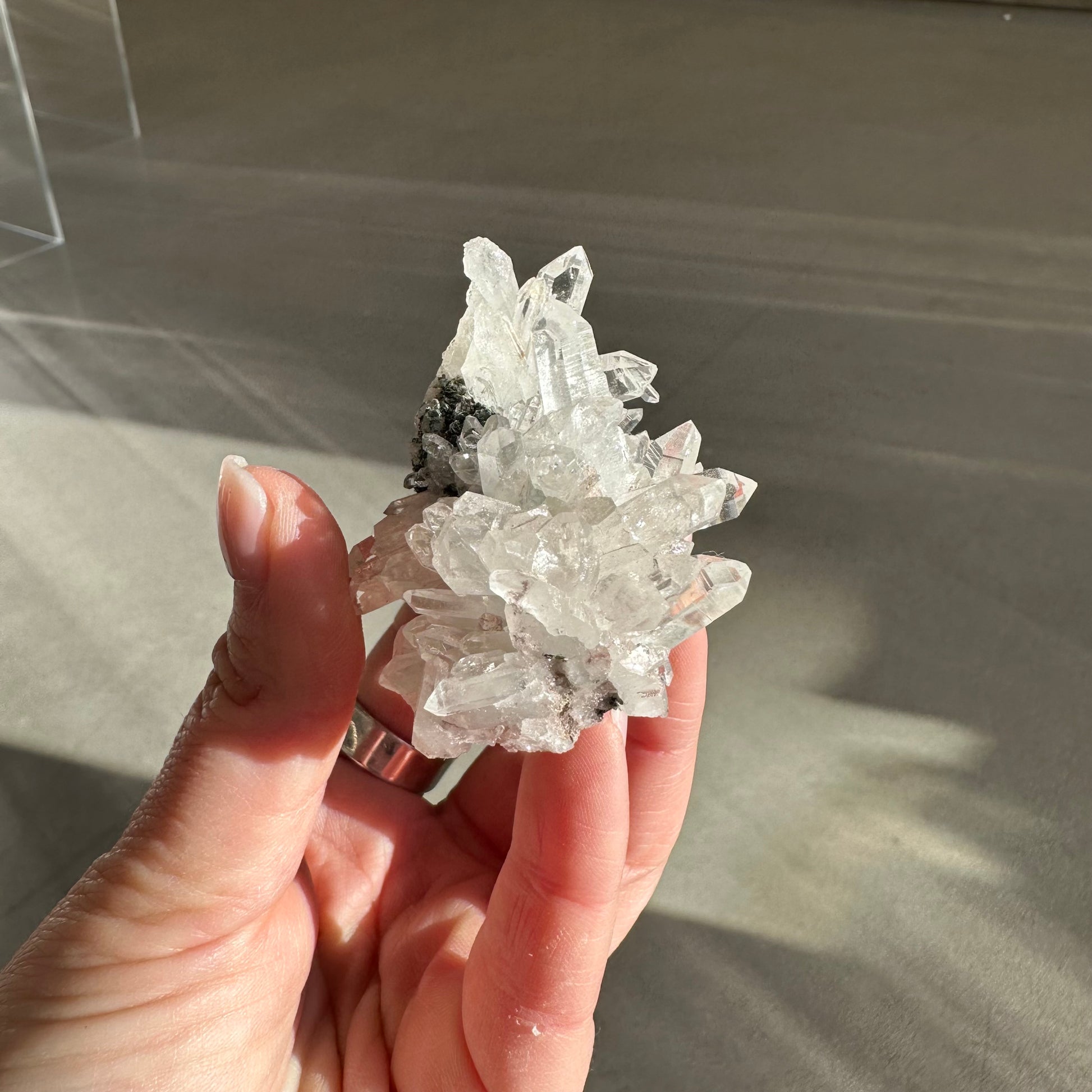 Pink Lemurian Quartz Cluster 62g