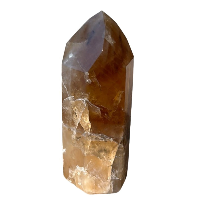 Citrine Tower crystal 10.83 oz, known for energizing life, enhancing intuition, and attracting wealth and success.