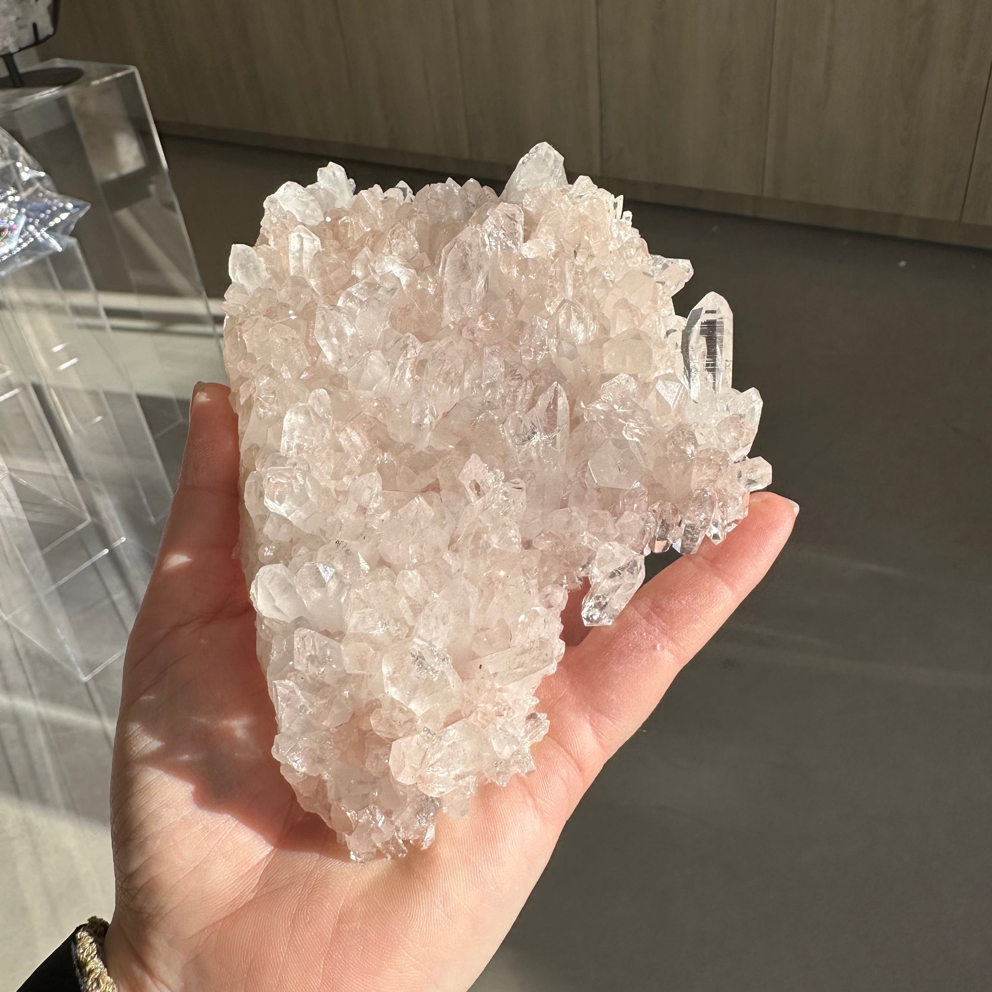 Pink Lemurian Quartz Cluster 497g