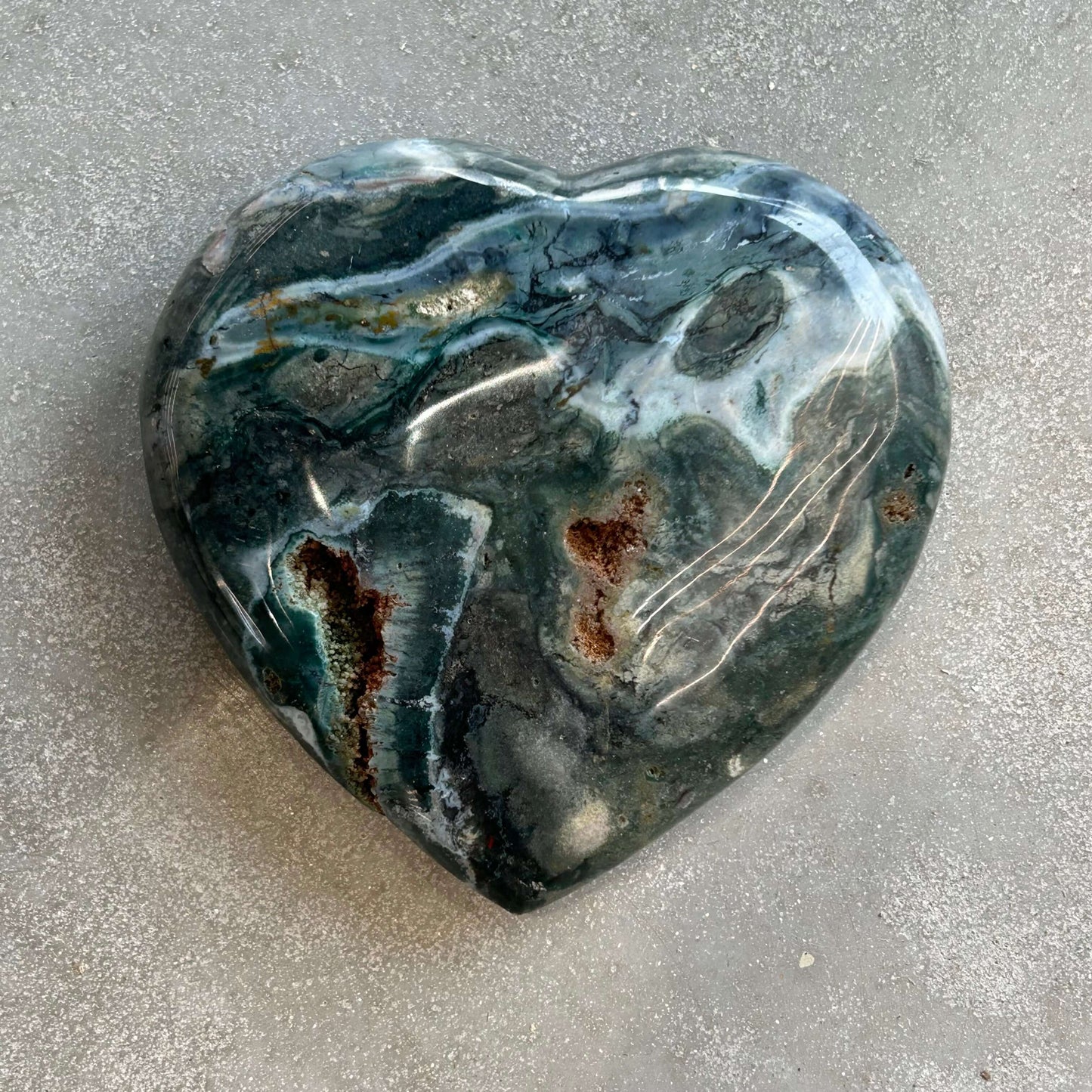 Ocean Jasper Heart 589g