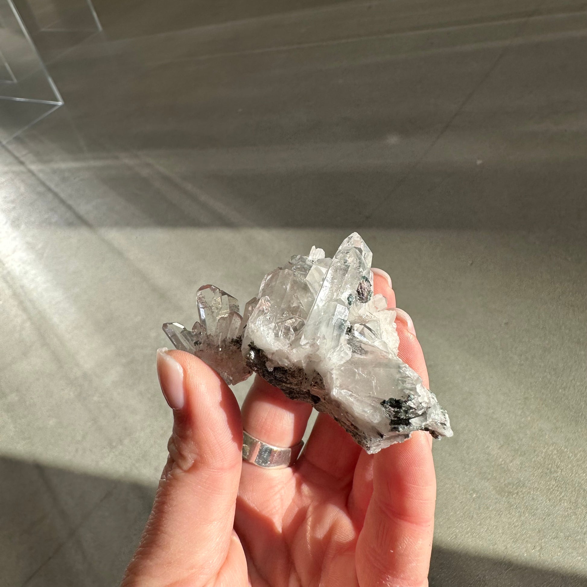 Pink Lemurian Quartz Cluster 56g