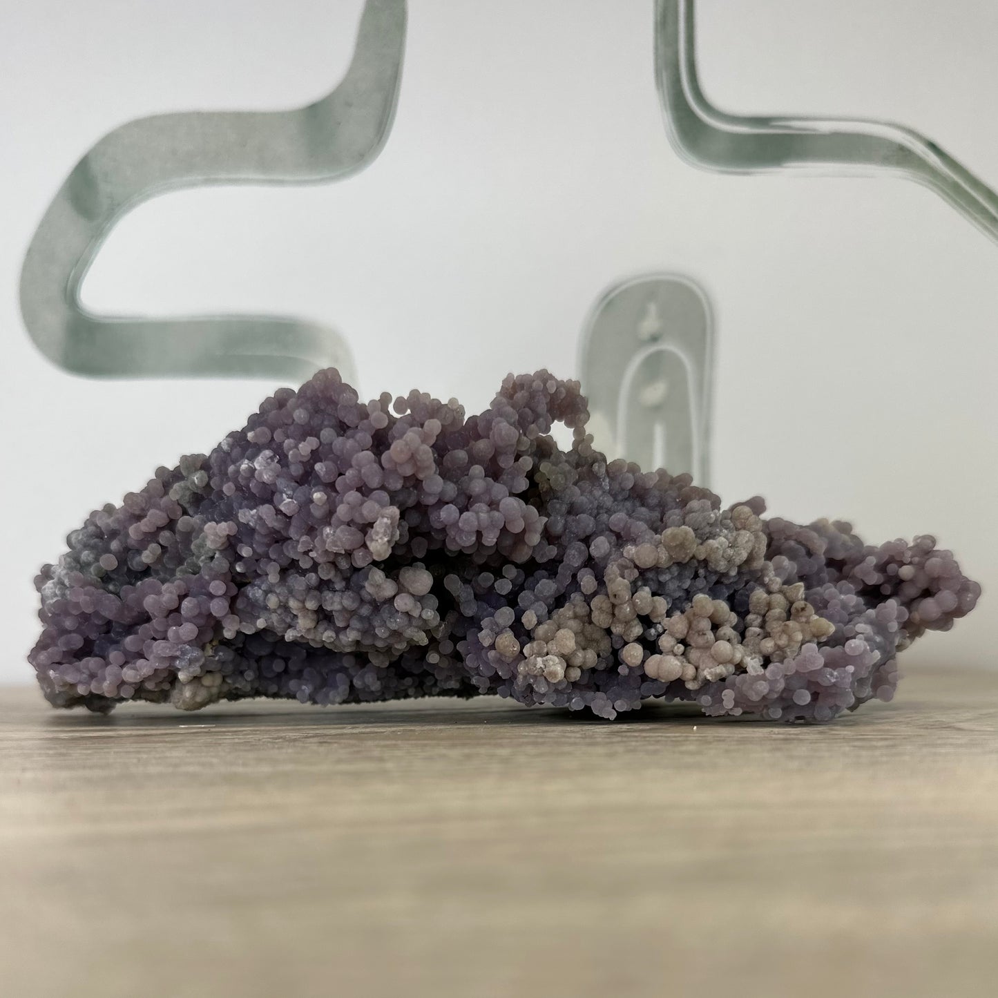 Grape Agate Free Form 510g crystal cluster for healing, stress relief, and meditation on display.
