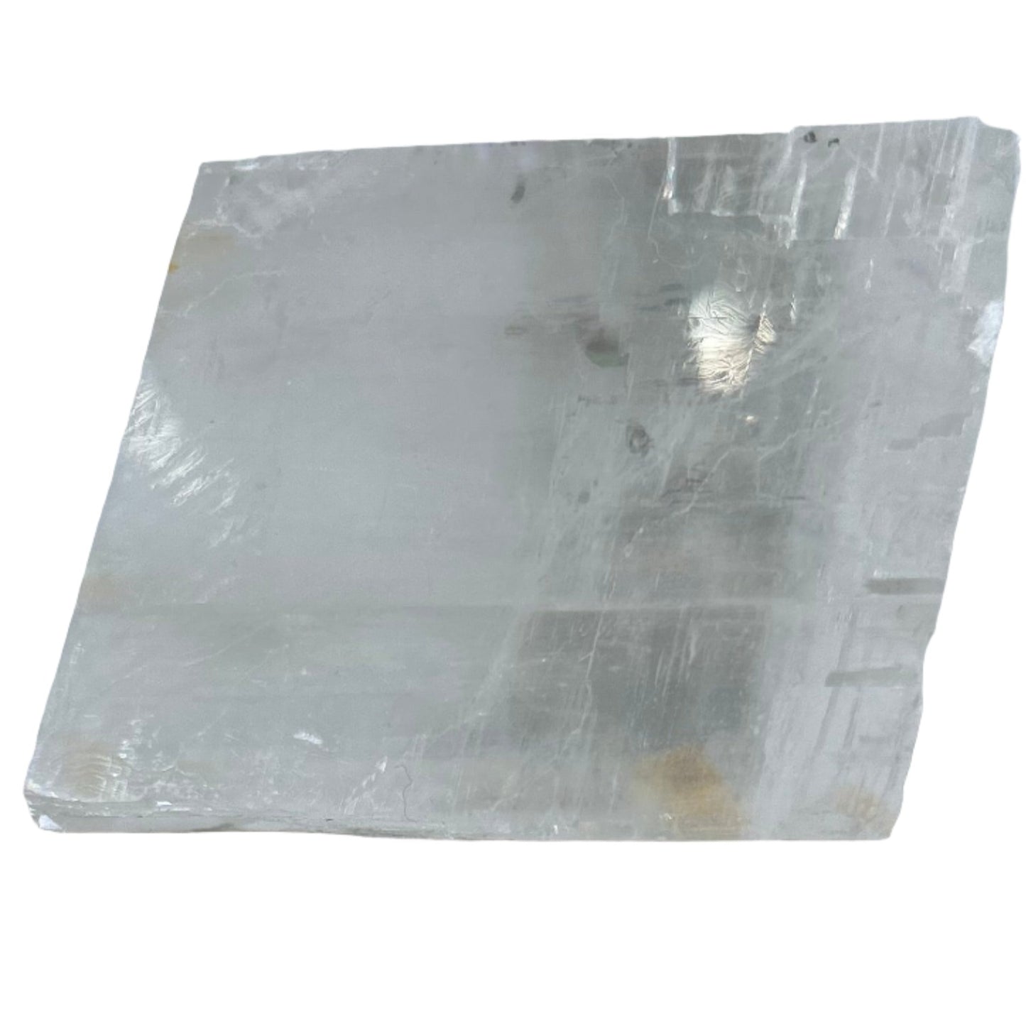 Raw Optical Calcite Iceland Spar crystal, 291g, known for energy clearing and spiritual connection.