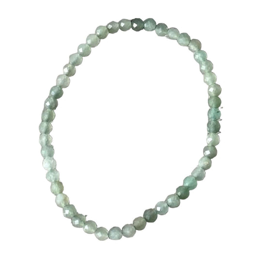 Green Aventurine Faceted 4MM Bracelet for energetic balance and emotional well-being, promoting harmony and clearing negativity.