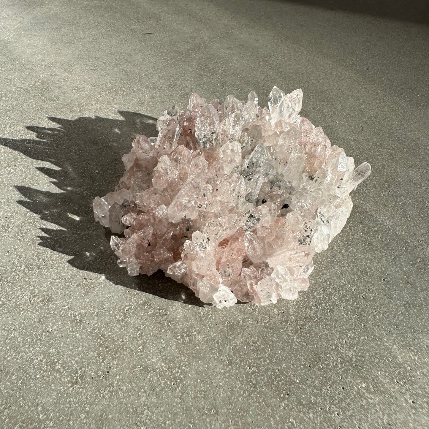 Pink Lemurian Quartz Cluster 129g