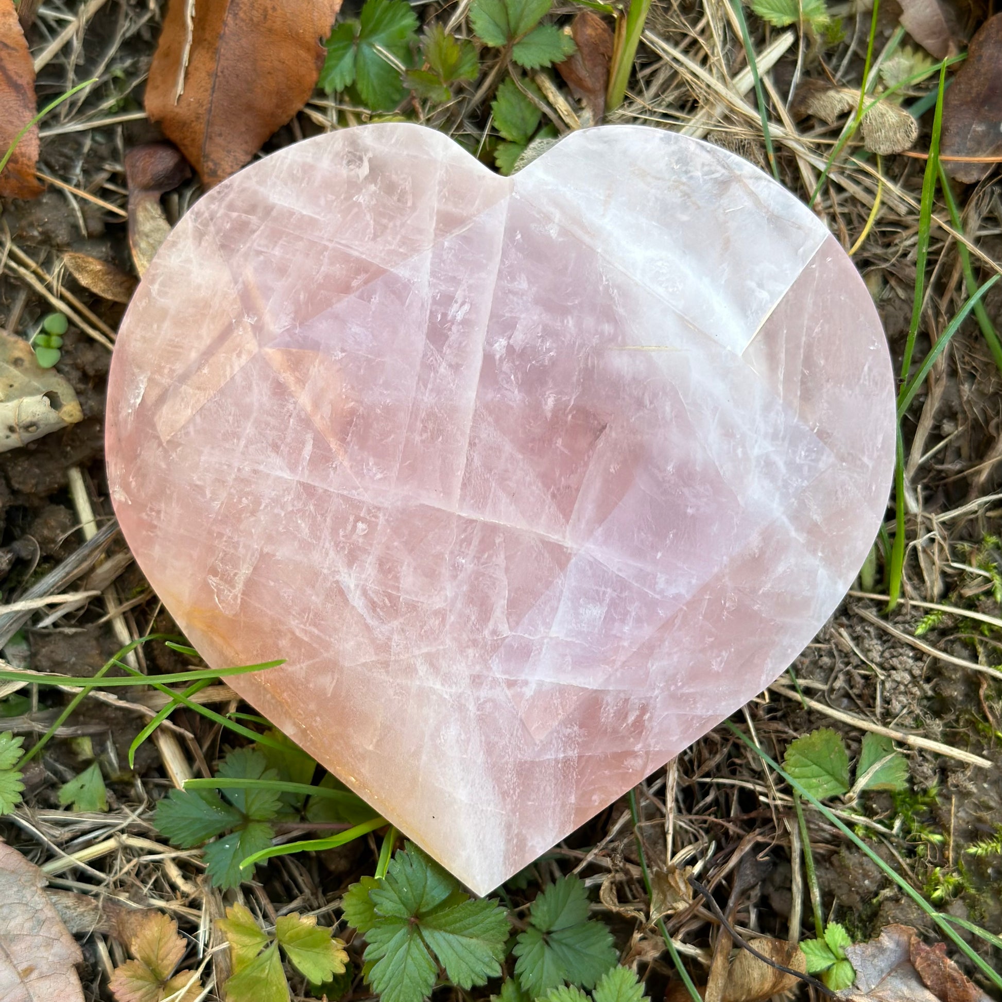 Rose Quartz Faceted Heart 383g
