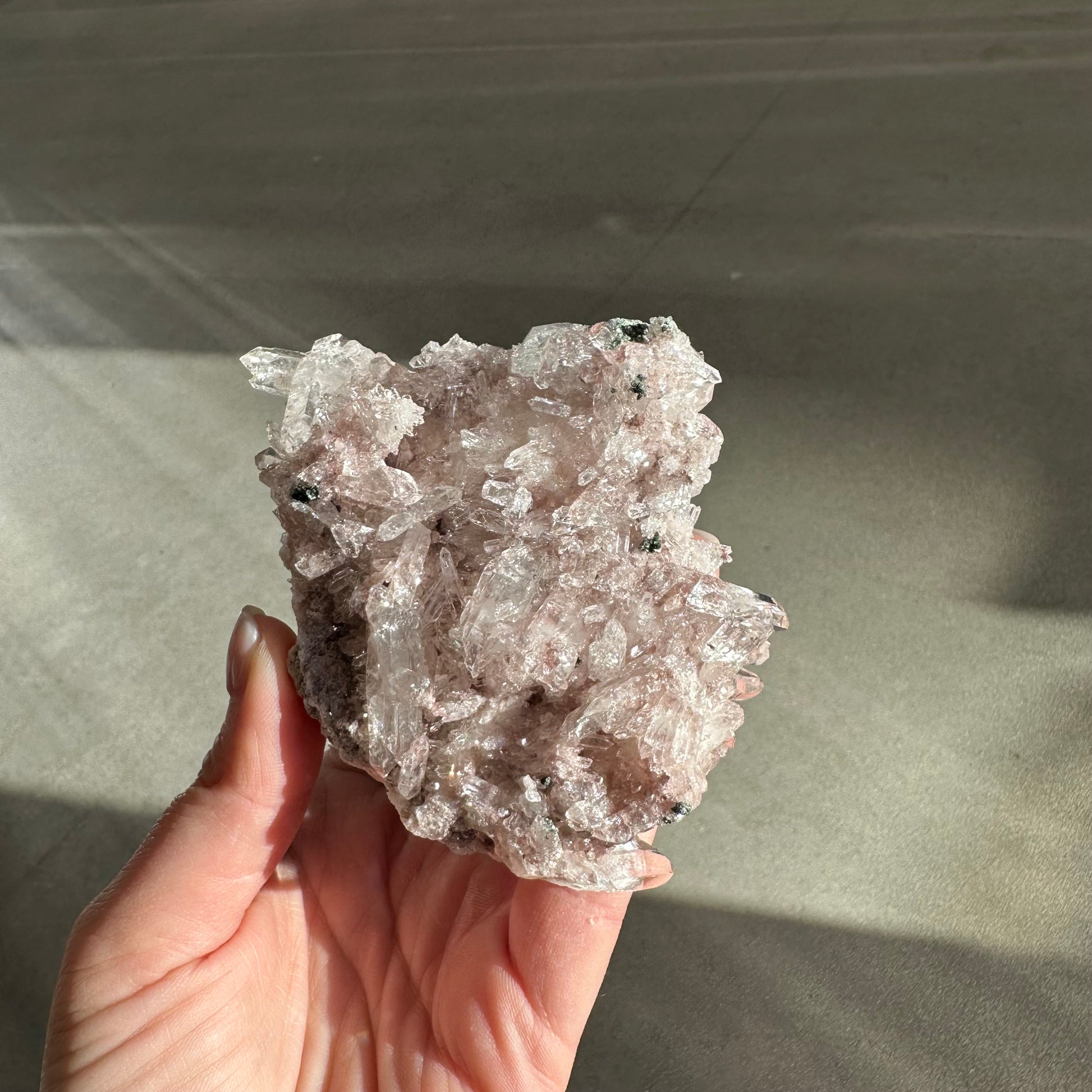 Pink Lemurian Quartz Cluster 323g