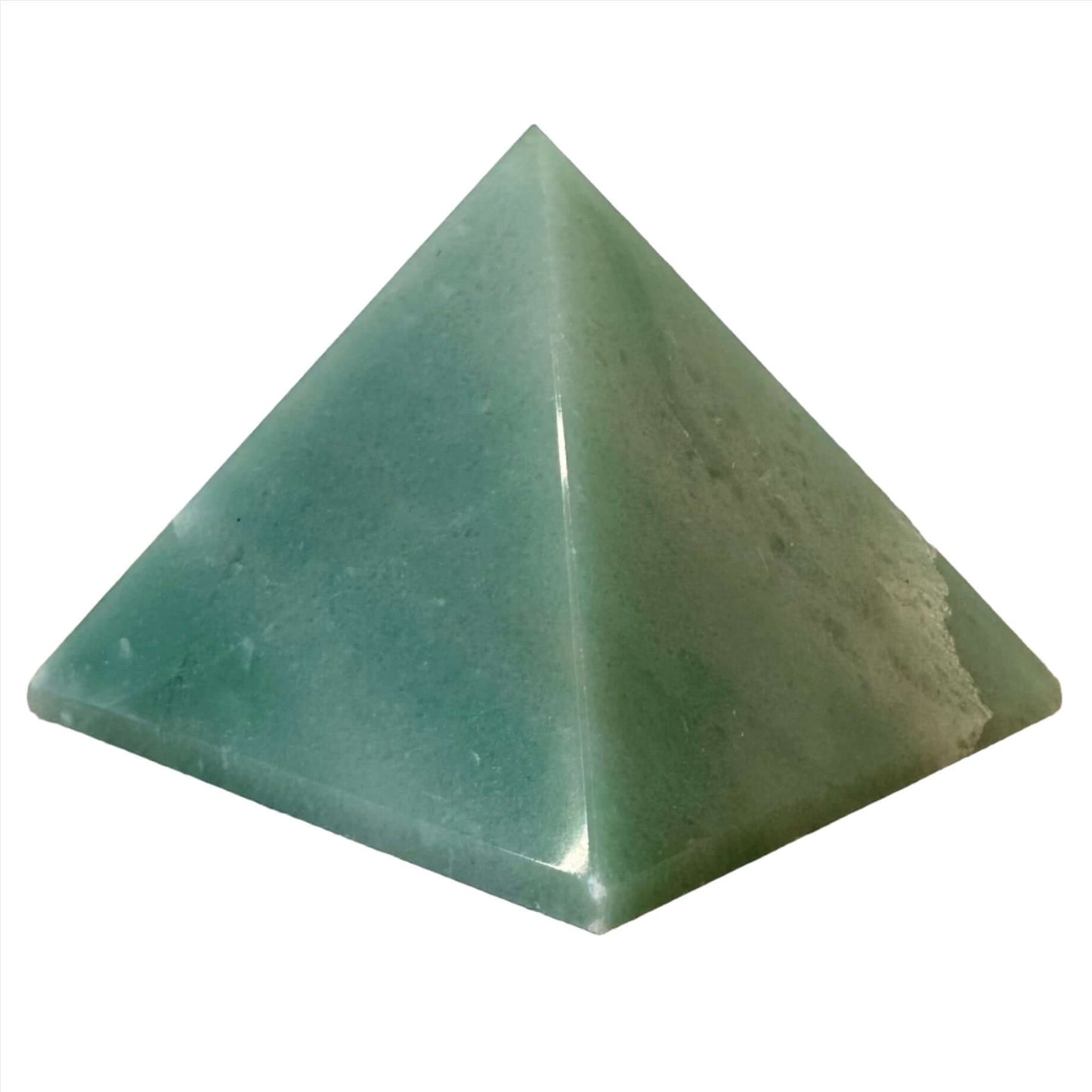 Green Aventurine pyramid (224g) for healing, compassion, and energy balance. Perfect for wellness and home decor.