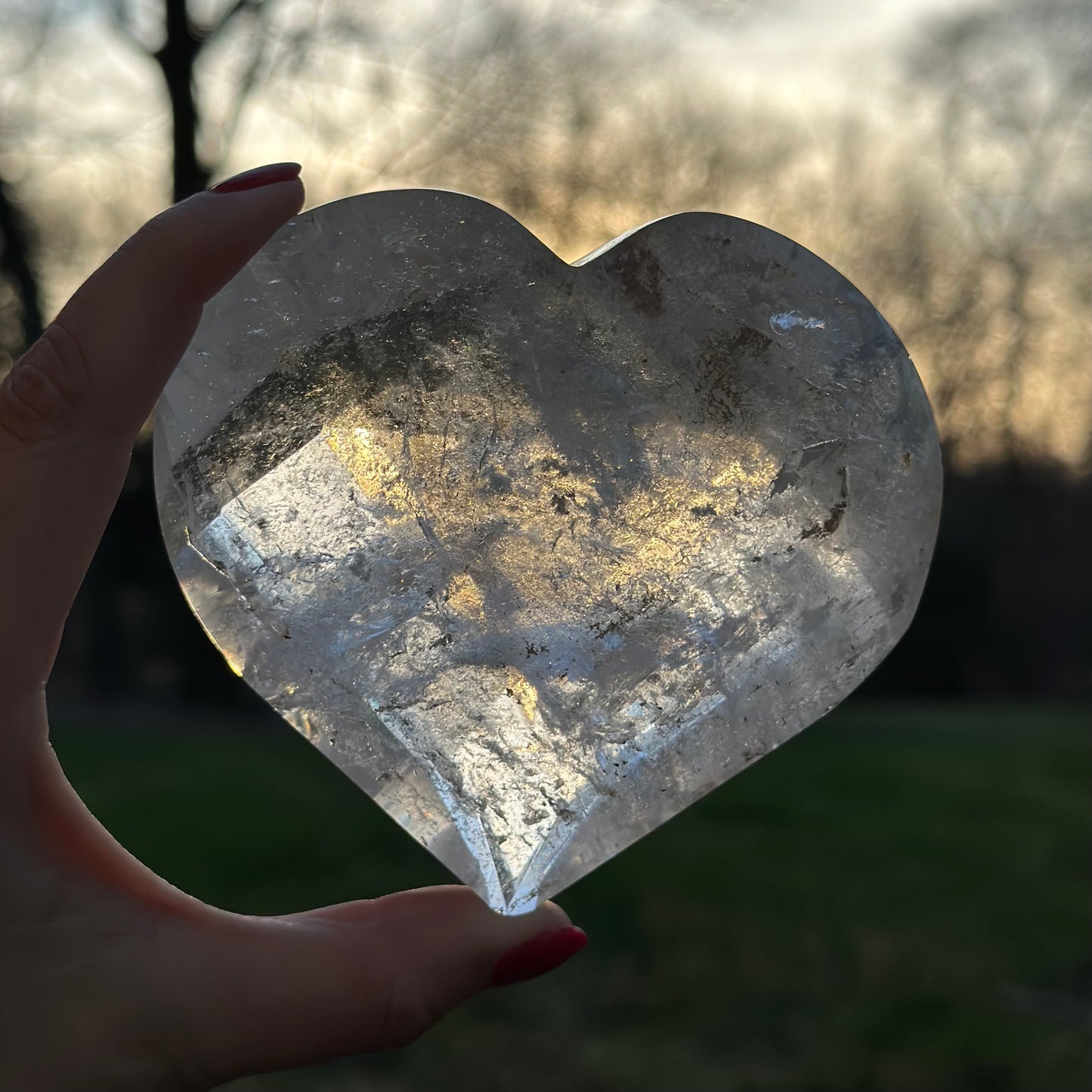 Clear Quartz Faceted Heart 440g