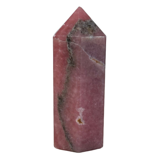 Rhodochrosite tower crystal, 37g, promoting emotional balance and positive energy, ideal for healing and self-worth.