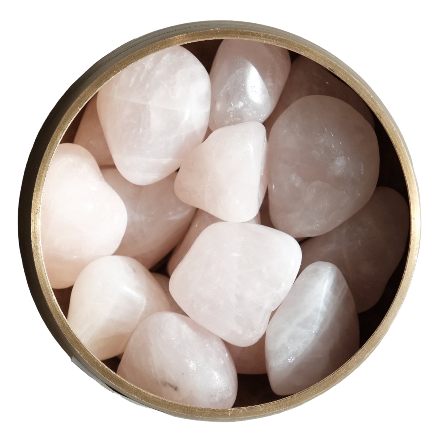 Rose Quartz tumbled stones 30-40MM to boost self-love and heart health, promoting confidence and healing.