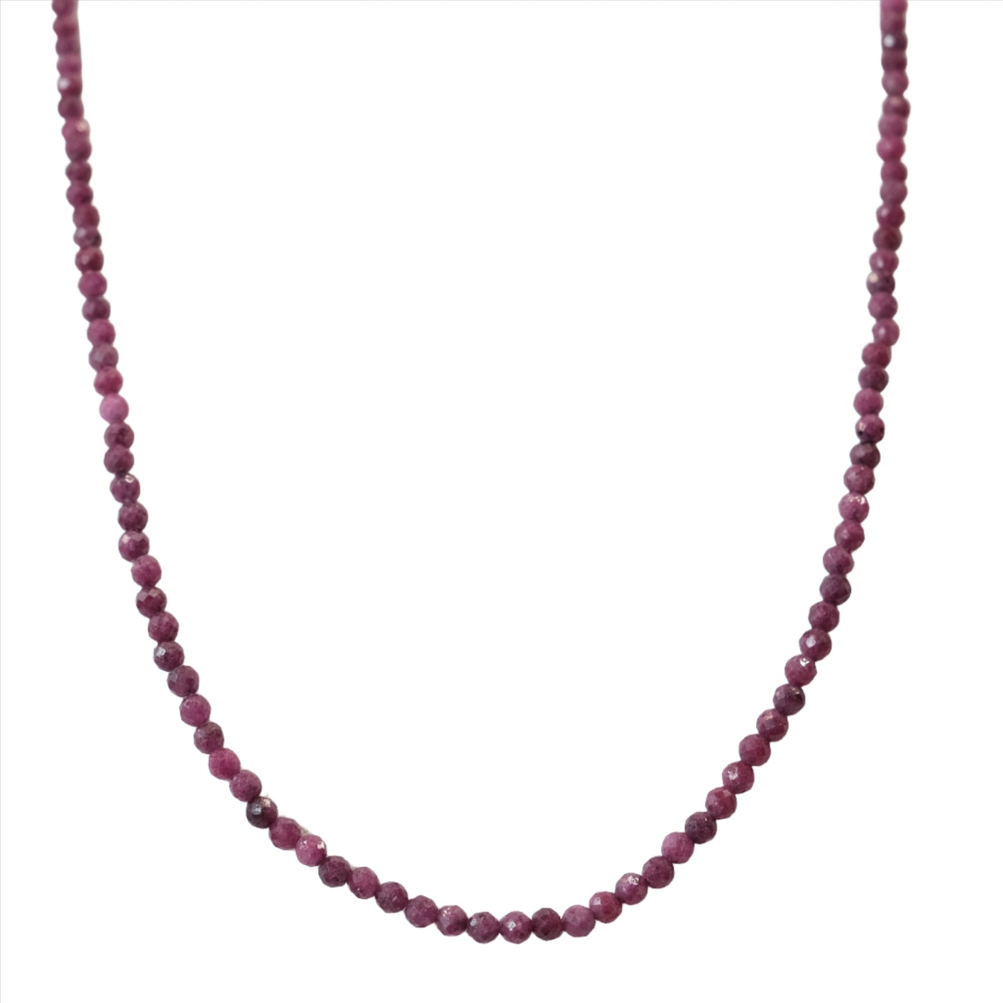 Ruby faceted 31" necklace multi wrap bracelet 3mm, enhances passion and motivation, featuring vibrant gemstones.