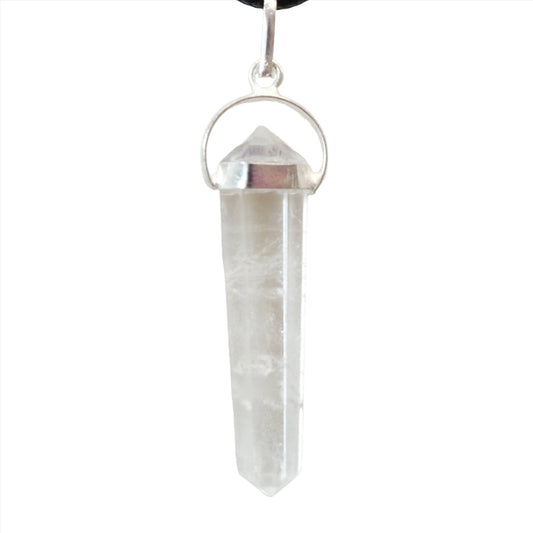 Clear Quartz Double Terminated Pendant Necklace