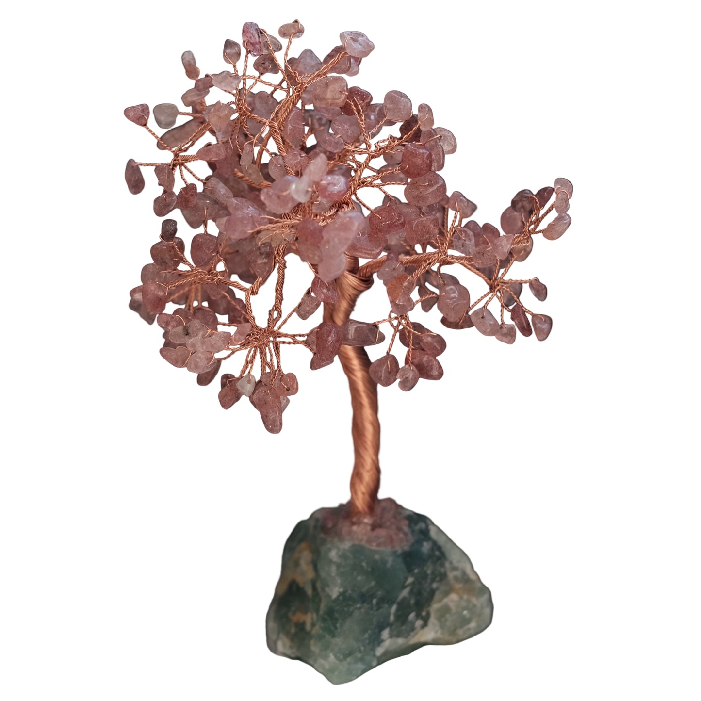 Gem Tree 6-7″ Strawberry Quartz on Fluorite Base 243 Beads