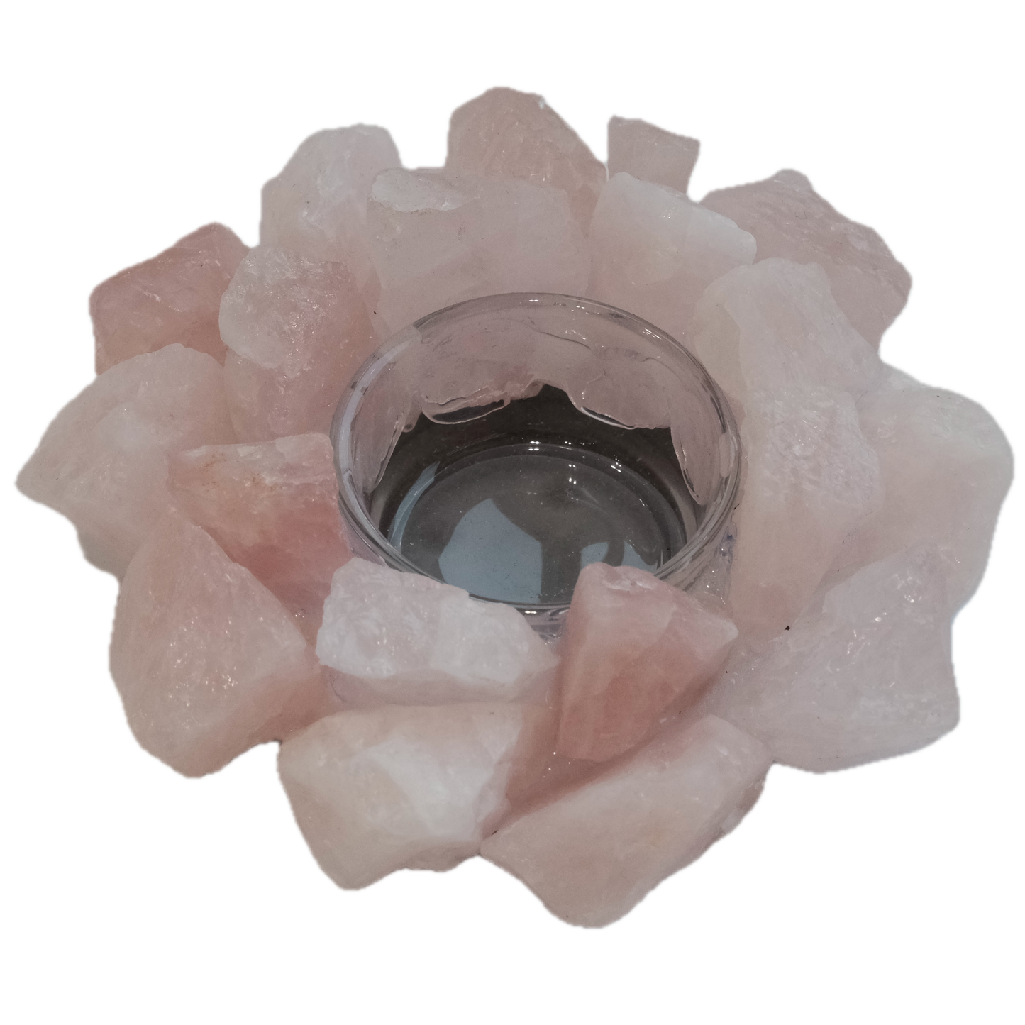 Rose Quartz Rough Candle Holder - Love, Healing & Inner Peace