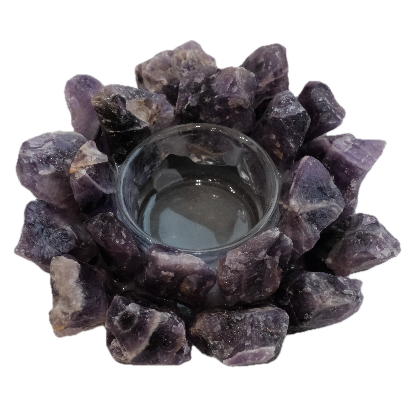 Amethyst Rough Candle Holder - Spiritual Insight, Inner Calm & Deep Healing