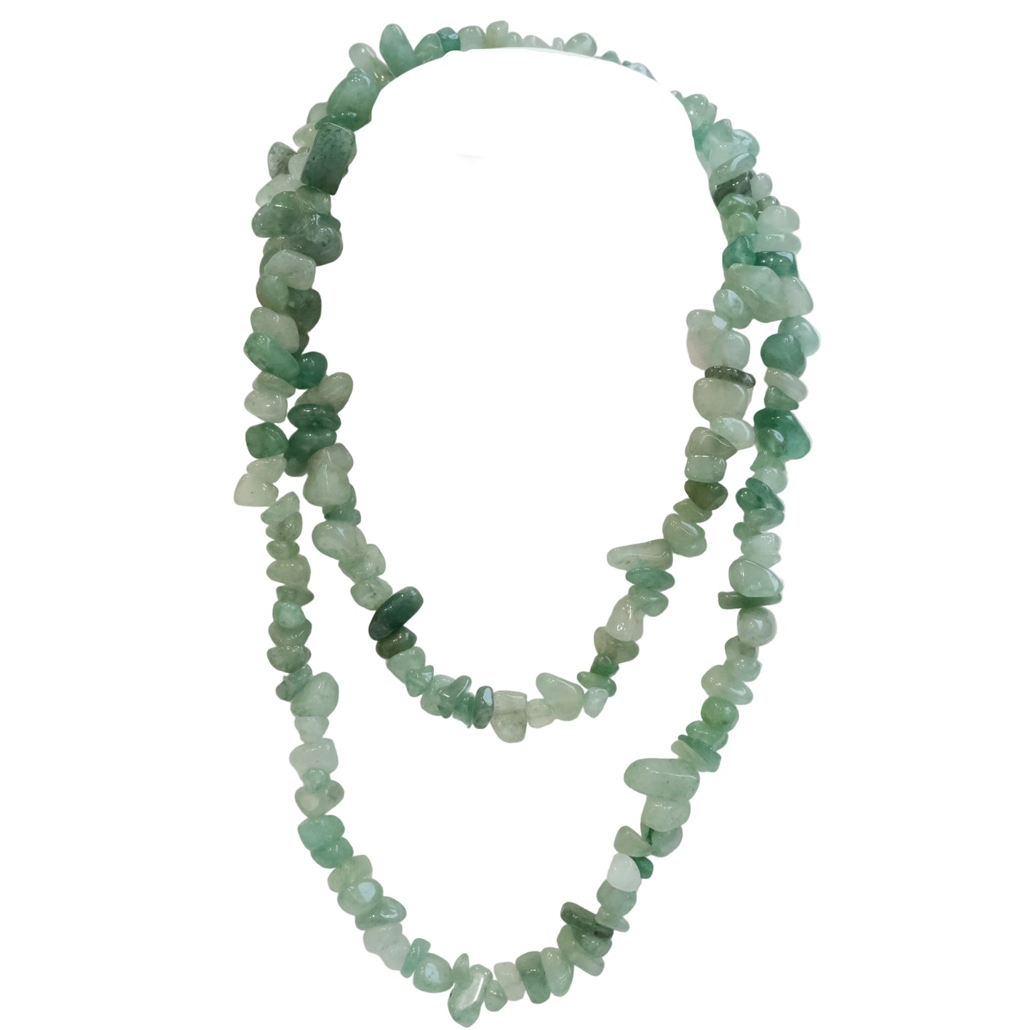 Green Aventurine Chips Necklace 32"