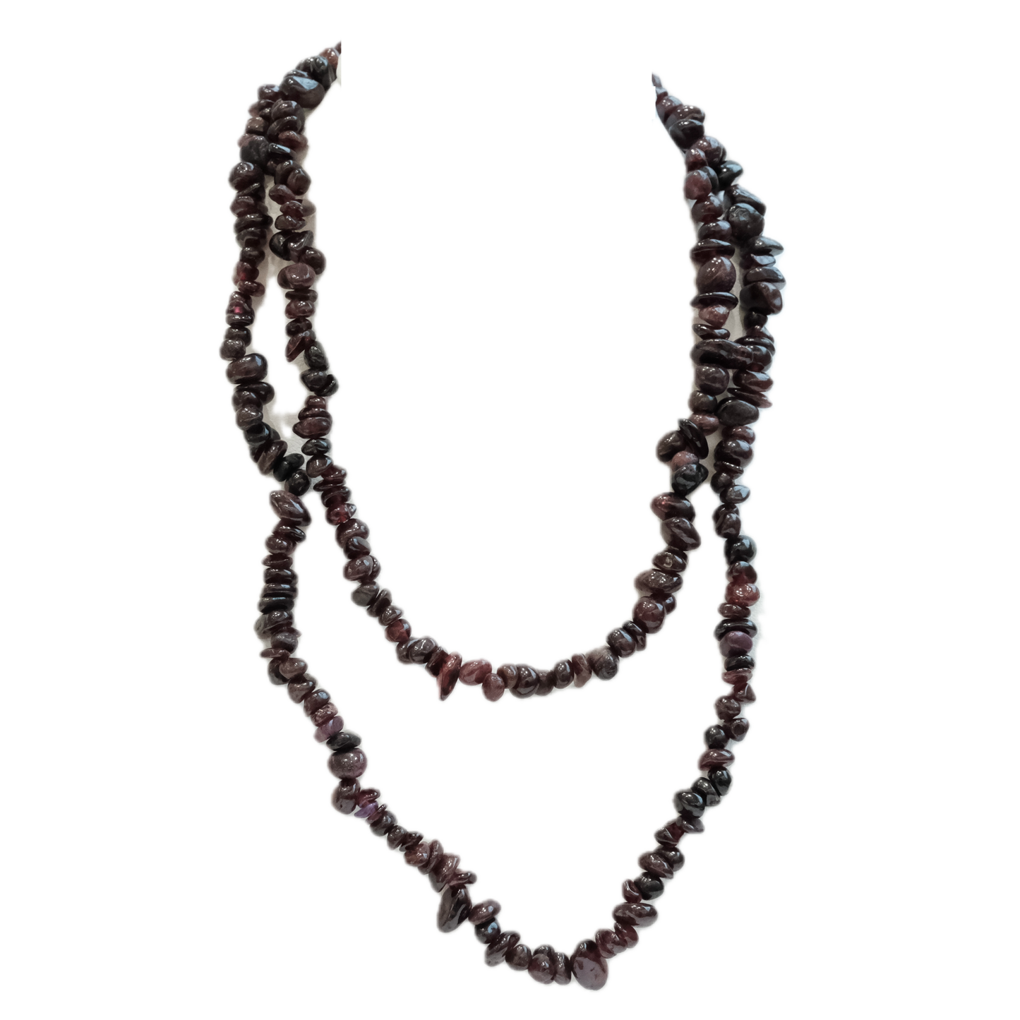 Garnet Chip Necklace 32" - Energy, Vitality & Deep Passion