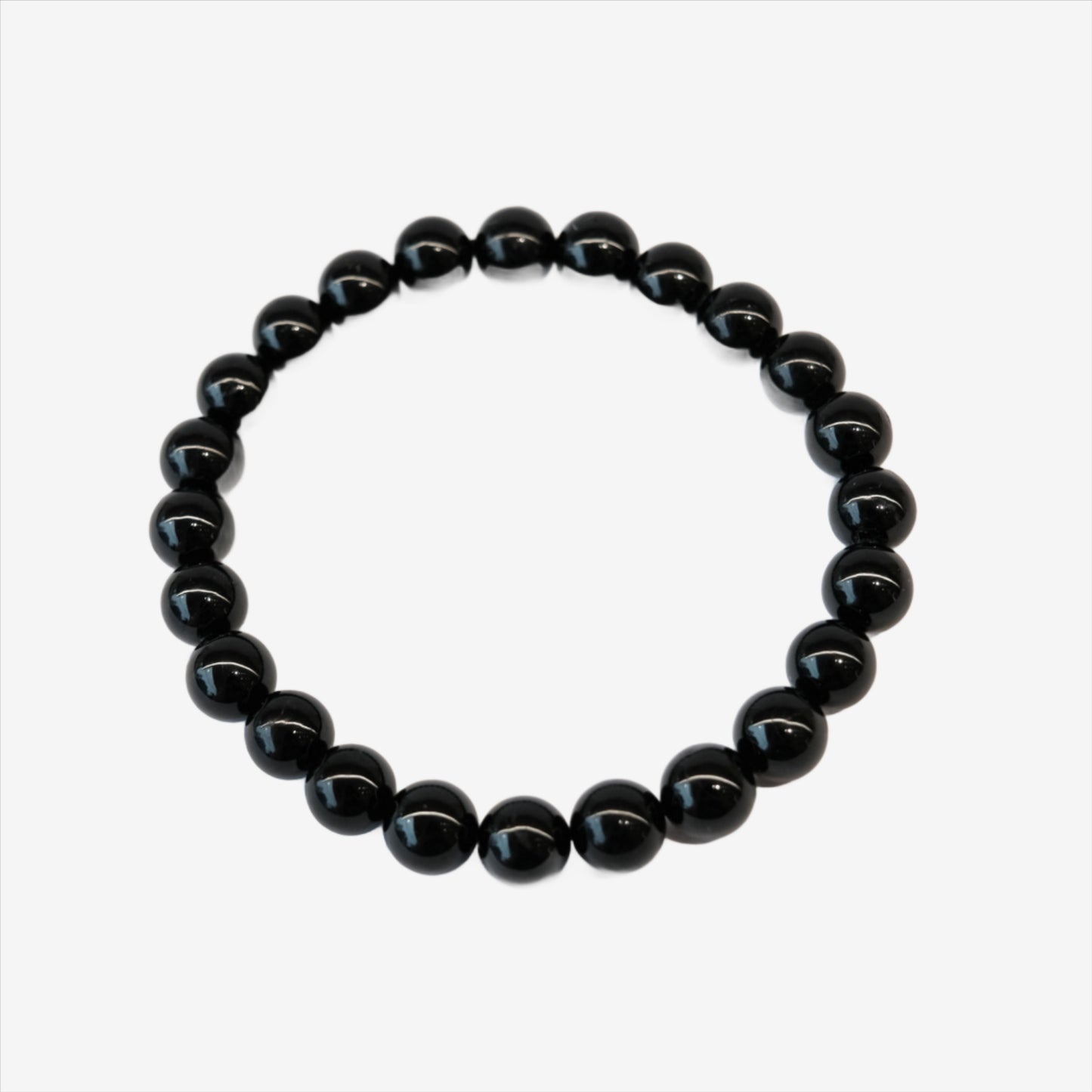 Black Tourmaline Bracelet 8mm for energy protection and grounding.