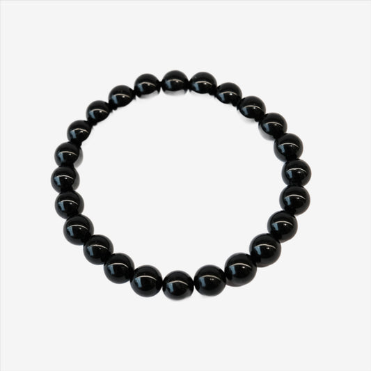 Black Tourmaline Bracelet 8mm for energy protection and grounding.