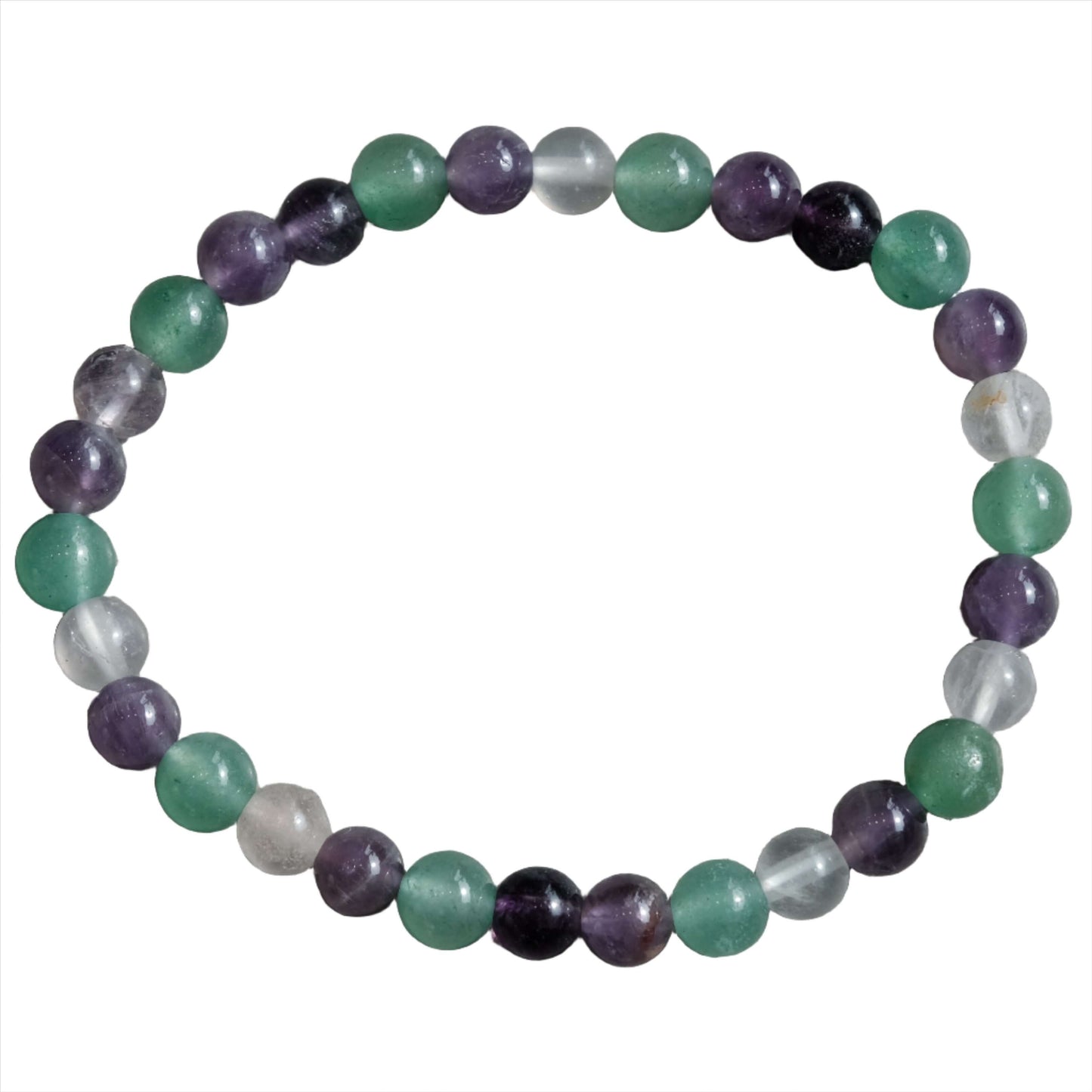 Fluorite Amethyst Green Aventurine bracelet with protective and prosperity stones for spiritual cleansing and good luck.