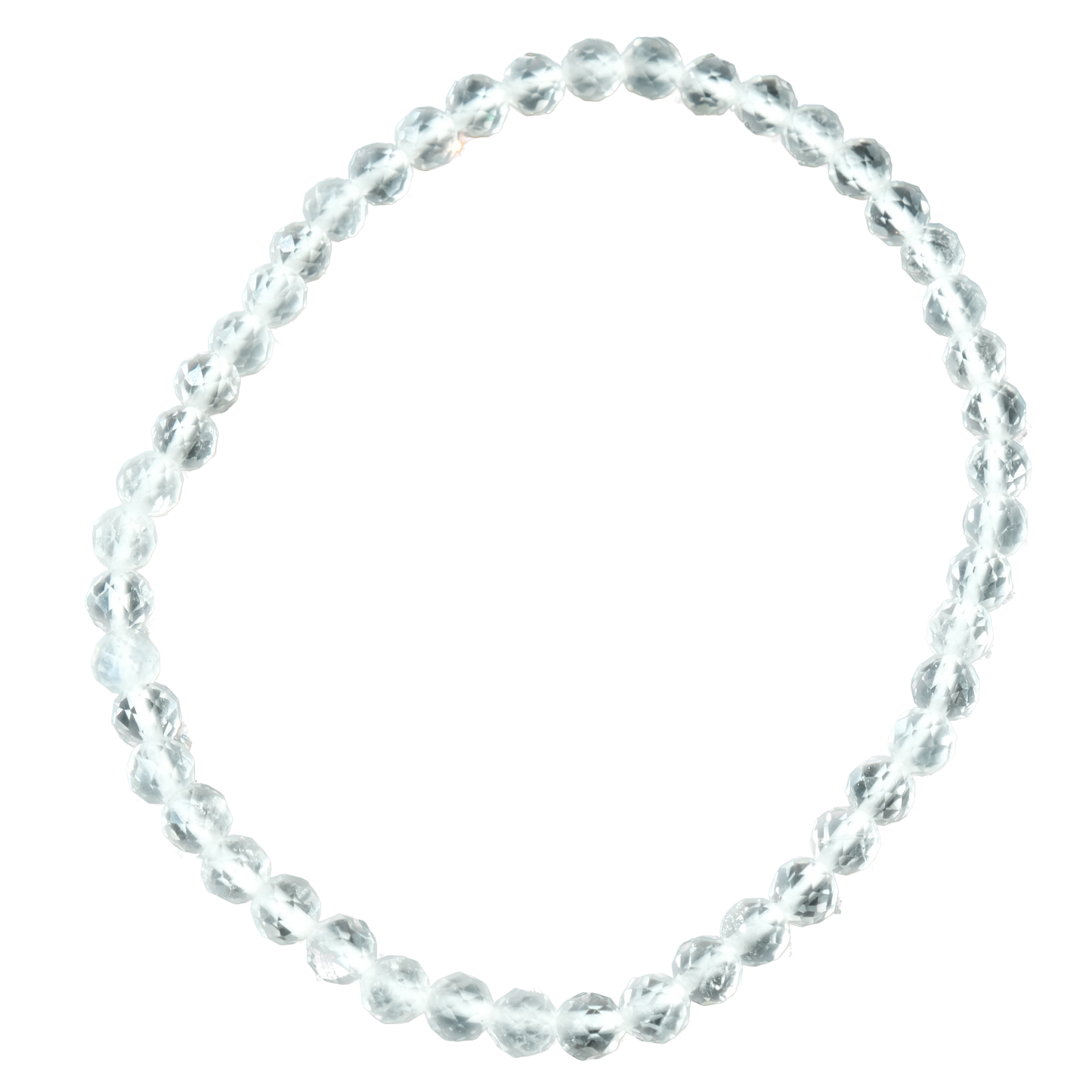Clear Quartz Faceted Bead Bracelet 4mm - Amplification, Clarity & Deep Healing