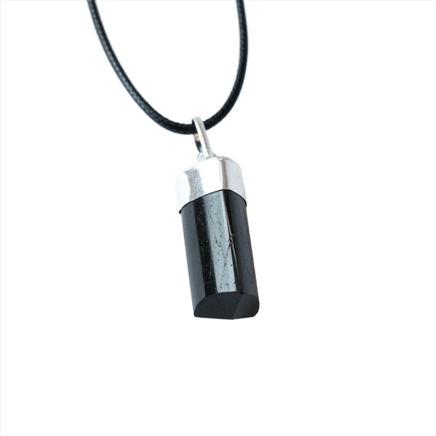 Black Tourmaline Rough Pendant Necklace