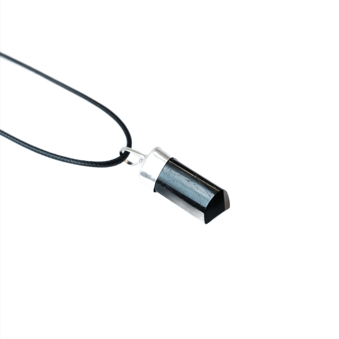 Black Tourmaline Rough Pendant Necklace
