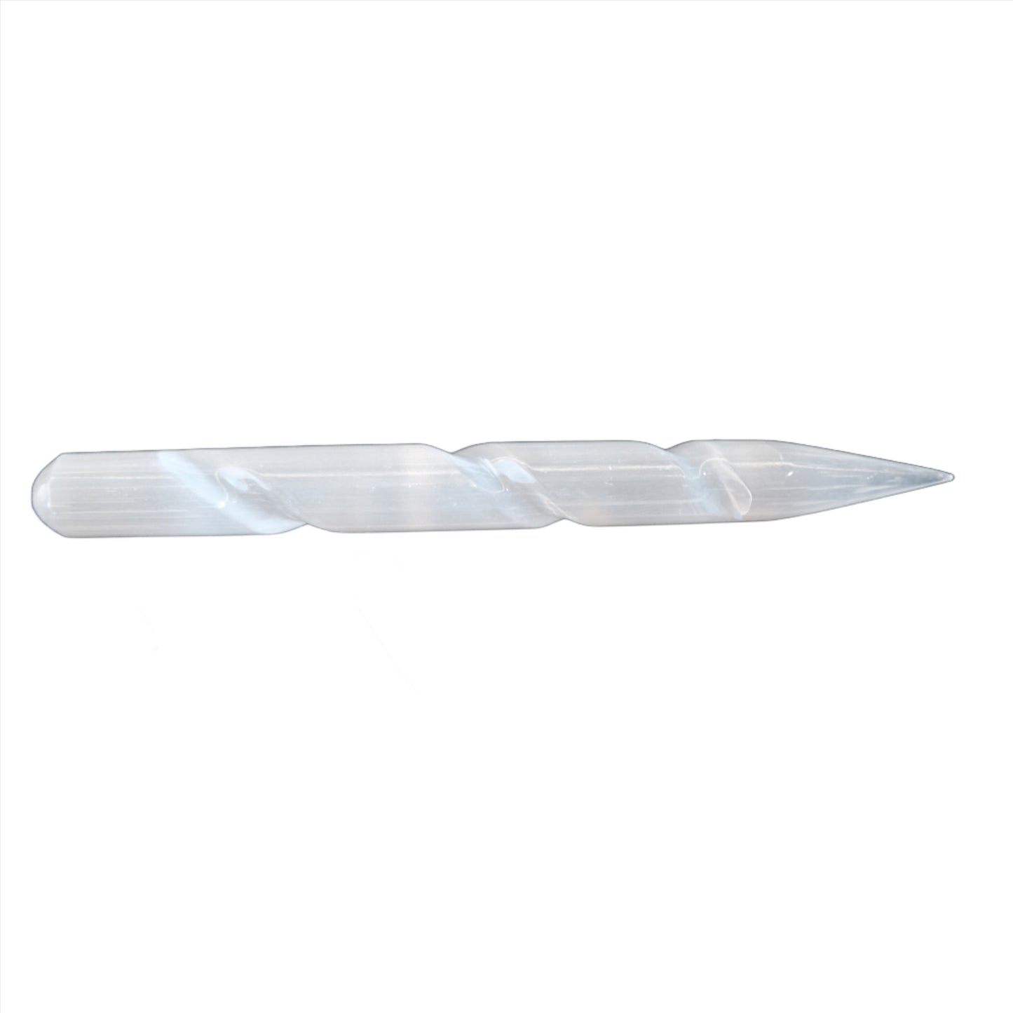 Selenite Spiral Pen Wand Massage Stick