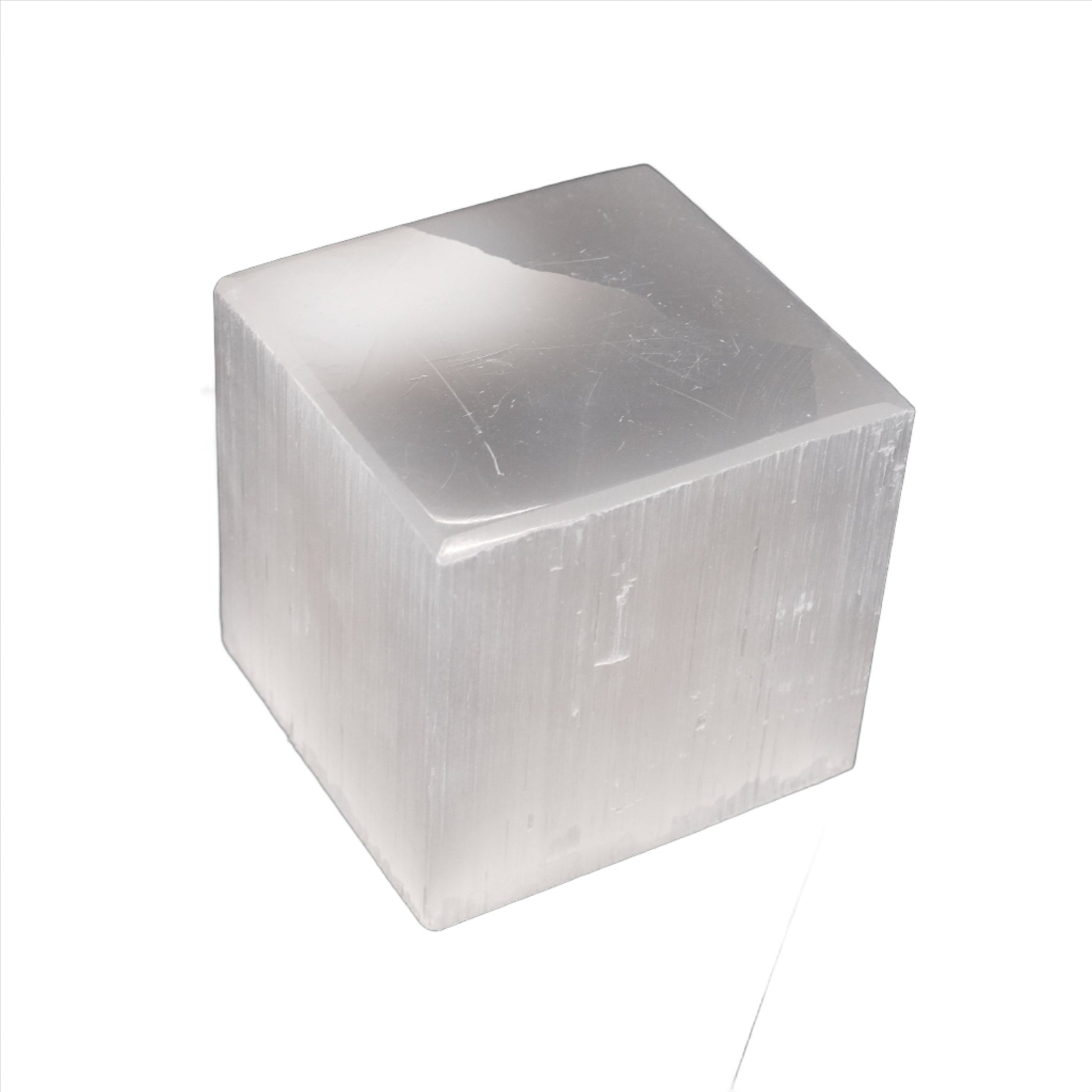 Selenite Cube with Raw Edge 6CM