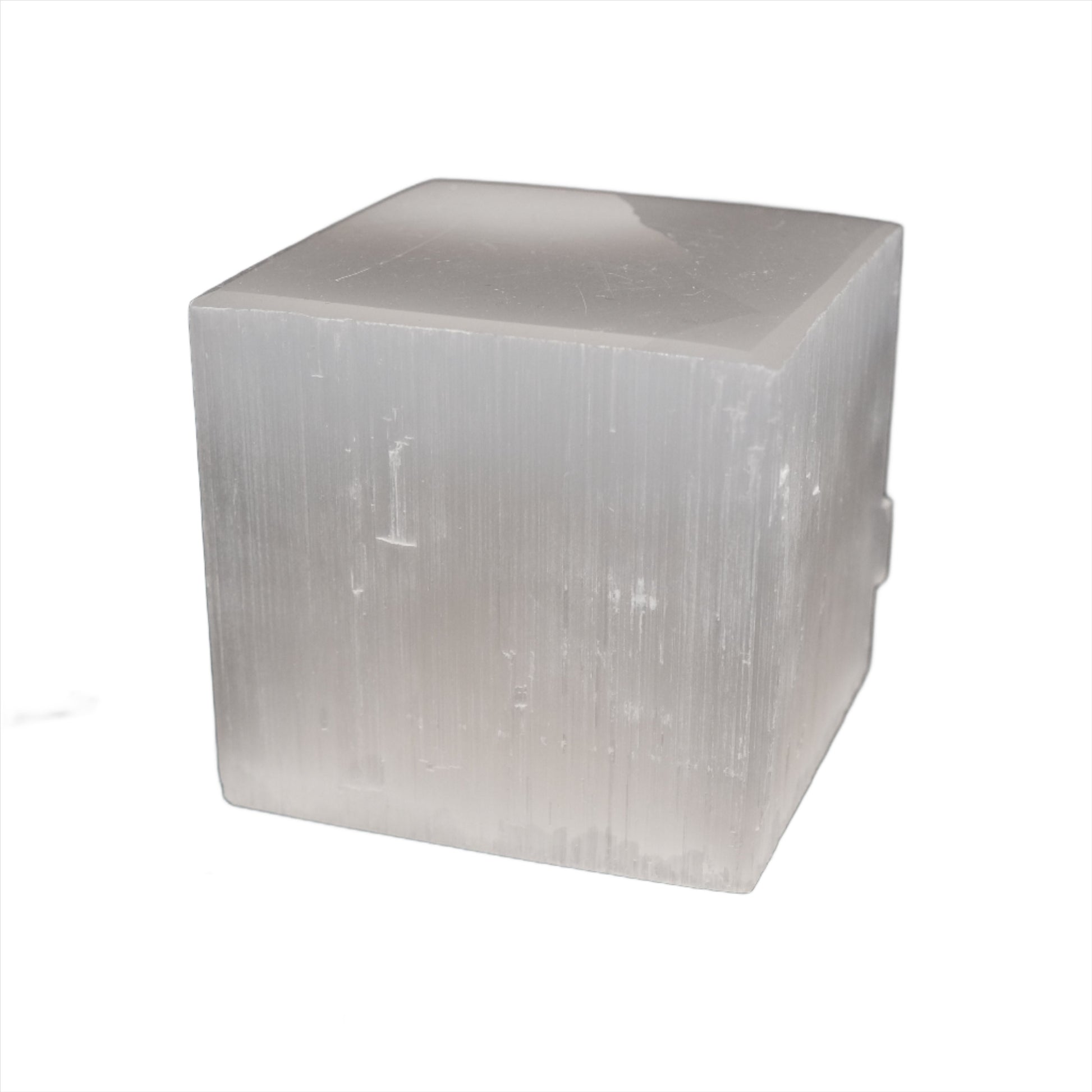 Selenite Cube with Raw Edge 6CM