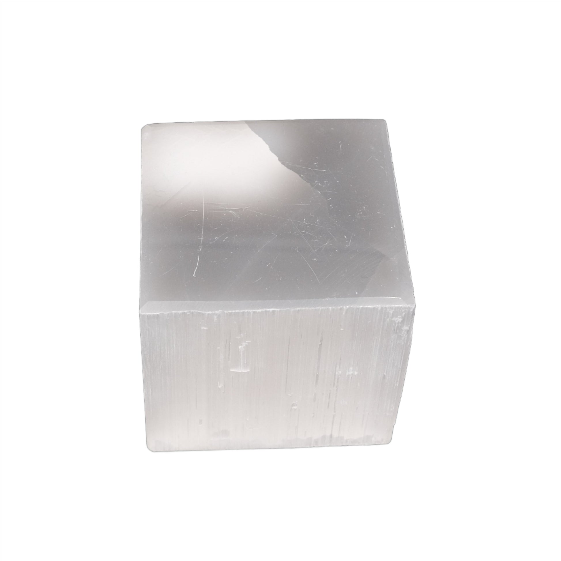 Selenite Cube with Raw Edge 6CM