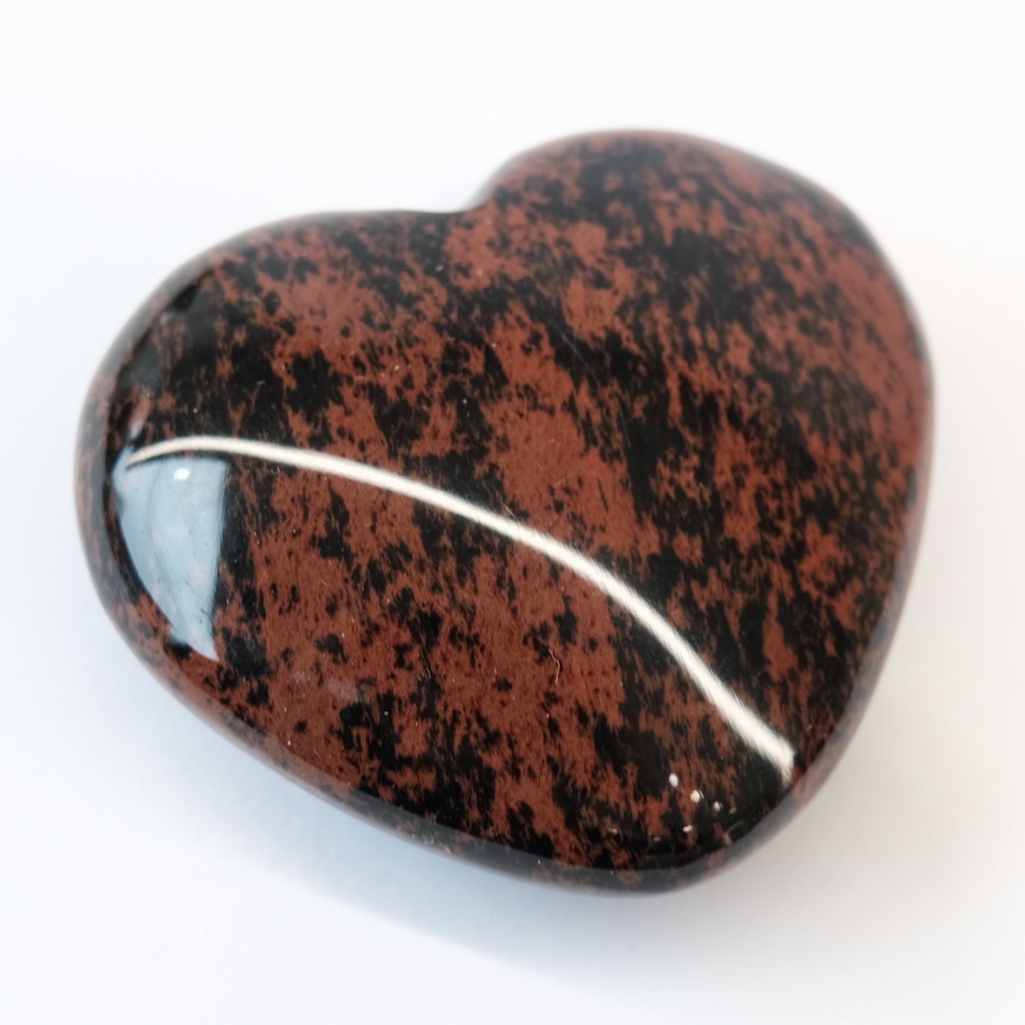 Mahogany obsidian heart stone, promoting balance and emotional healing, approx 40MM in size.