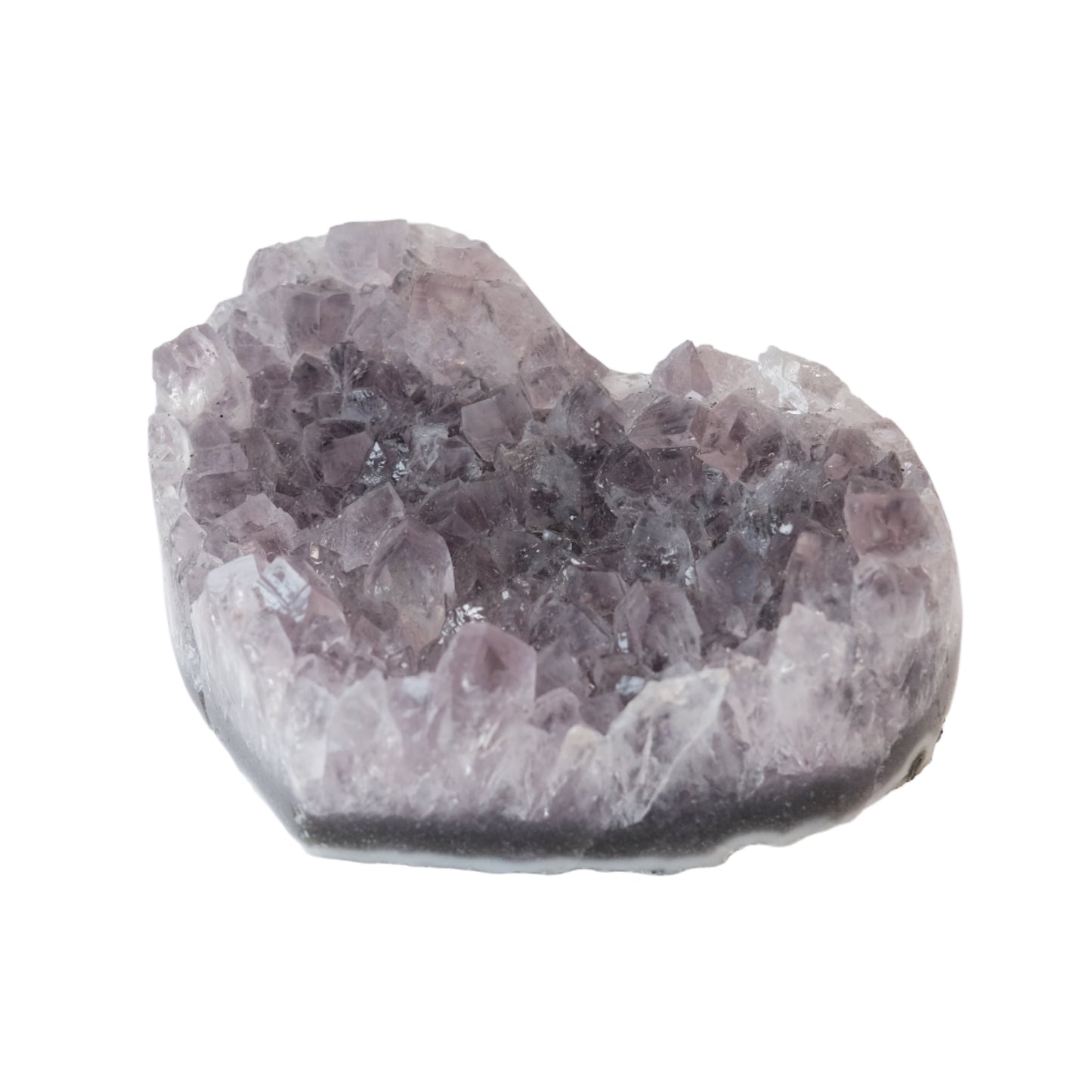 Amethyst heart crystal weighing 463g, natural tranquilizer to relieve stress and enhance clarity and spirituality.